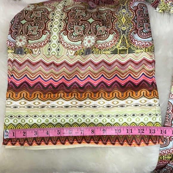 Ciebon Pant Satin wide leg- fully lined fits green red multi high waist NWT - Picture 8 of 16